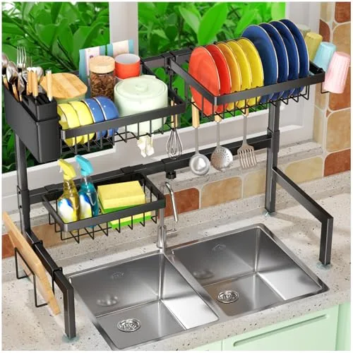 SNSLXH 2-Tier Over-the-Sink Dish Drying Rack